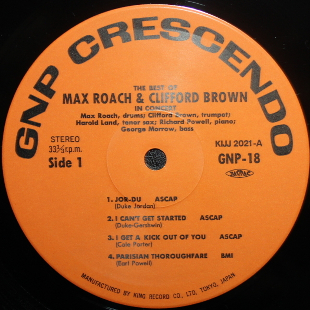 Max Roach And Clifford Brown / The Best Of Max Roach And Clifford Brown In Concert! (LP)