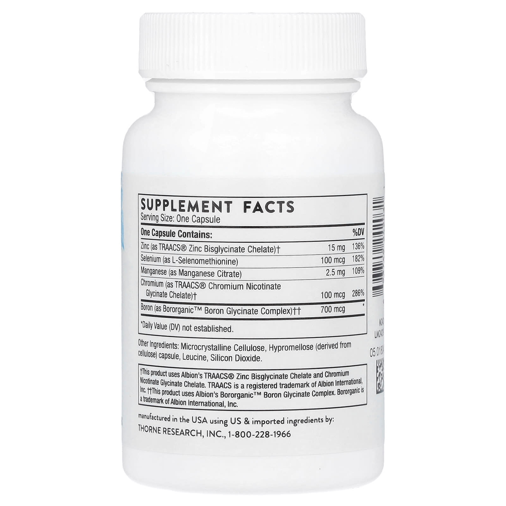 Thorne, микроэлементы, 90 капсул