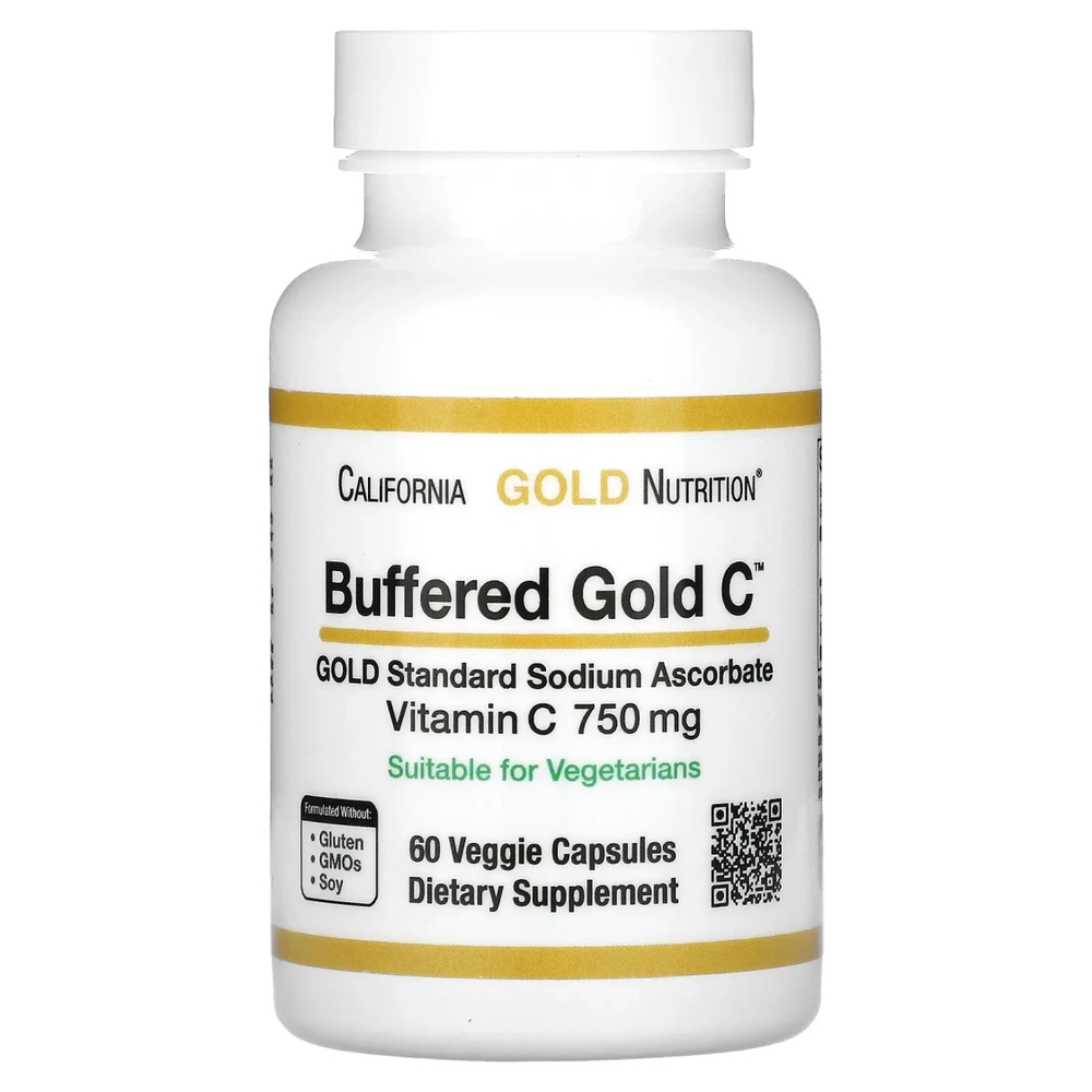 California Gold Nutrition Buffered Vitamin C 750 мг 60 растительных капсул