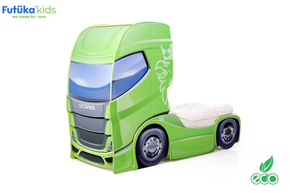 Кровать-грузовик DUO &quot;Скания+1&quot; зеленая (Зеленый)