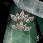 Кластер "Crown Marquise" - Желтое золото - White CZ