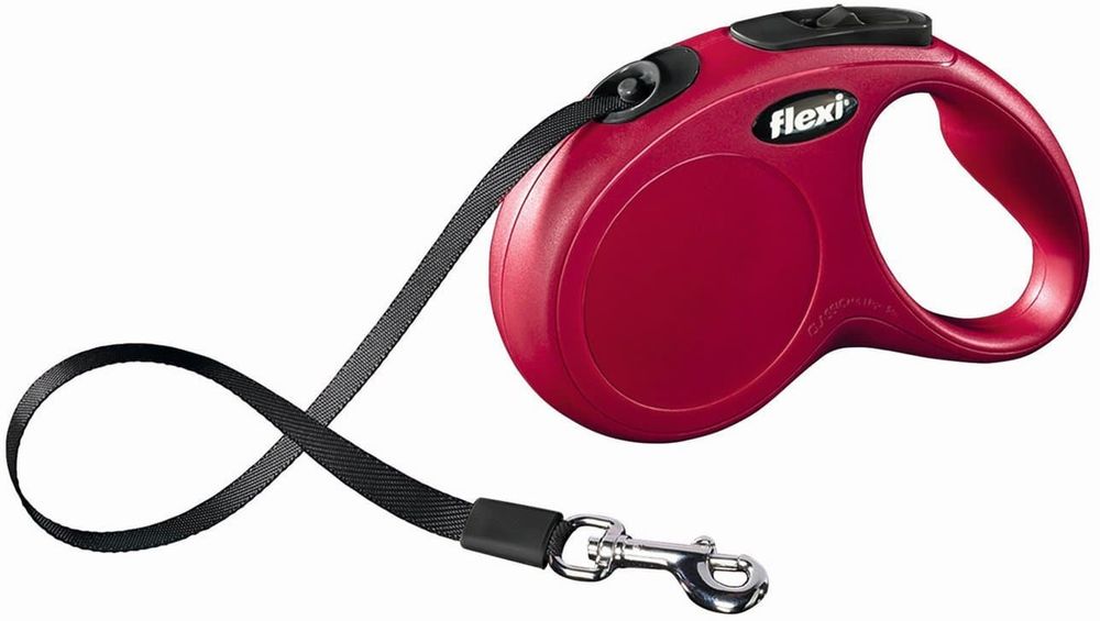 FLEXI рулетка NEW Classic Compact S (до 15 кг) ремень 5 м красная