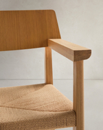 Стул Idun из массива дуба с натуральной отделкой и сиденьем из веревки