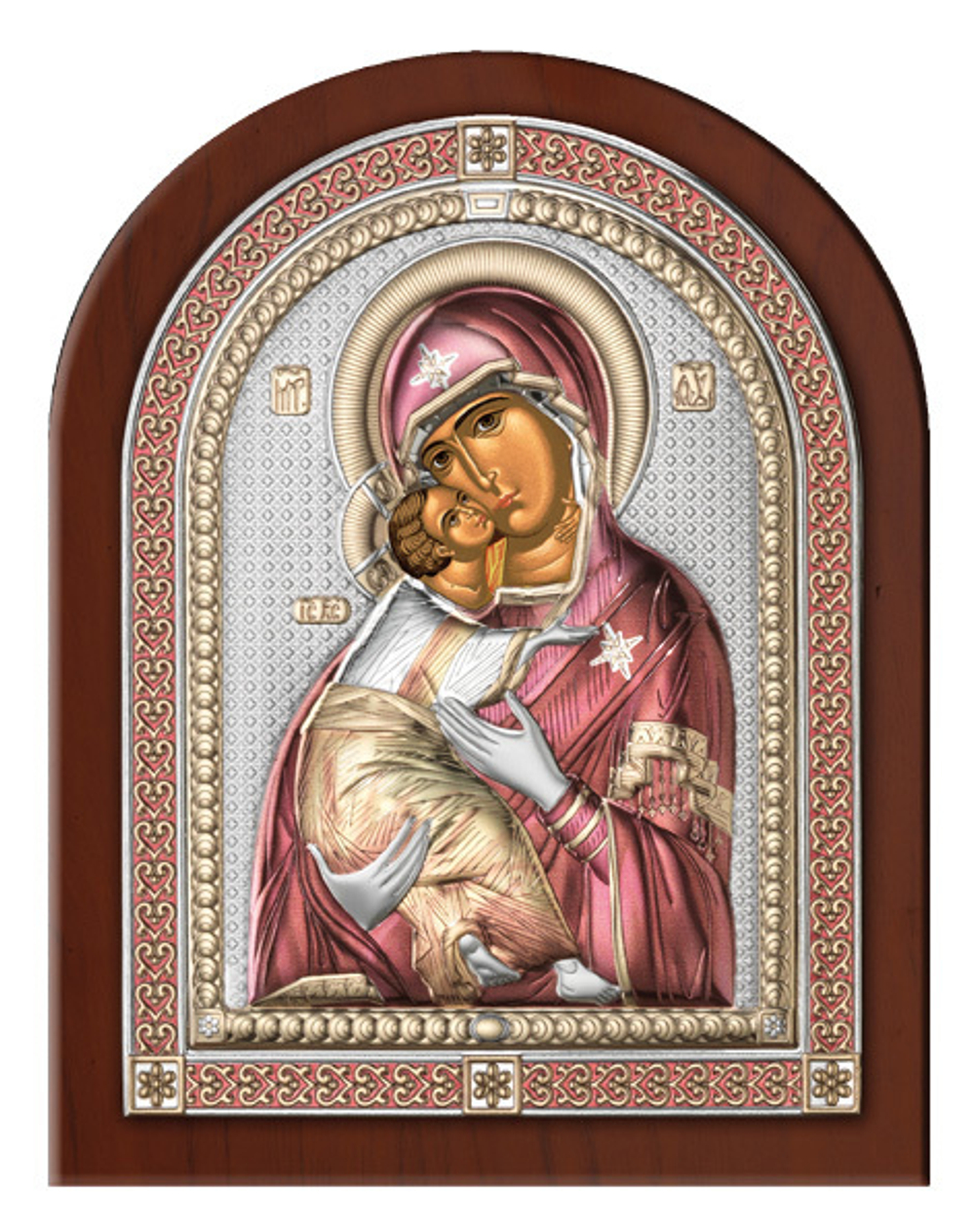 Серебряная икона Божией Матери Владимирской (эксклюзивная рамка)