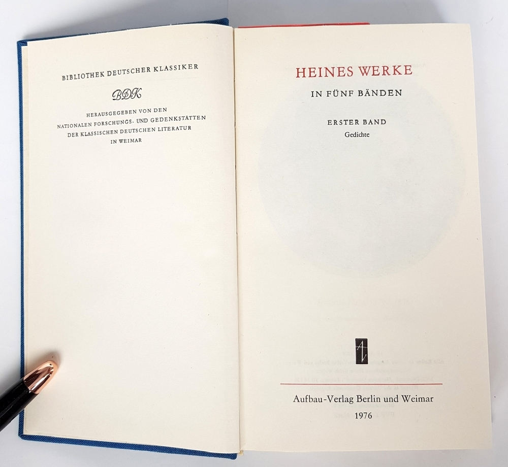 "Heines Werke in funf banden". Heines Werke