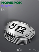 Номерок на дверь квартиры 512, для кабинета, офиса, шильдик 9 х 7 см, серебристый, Айдентика Технолоджи