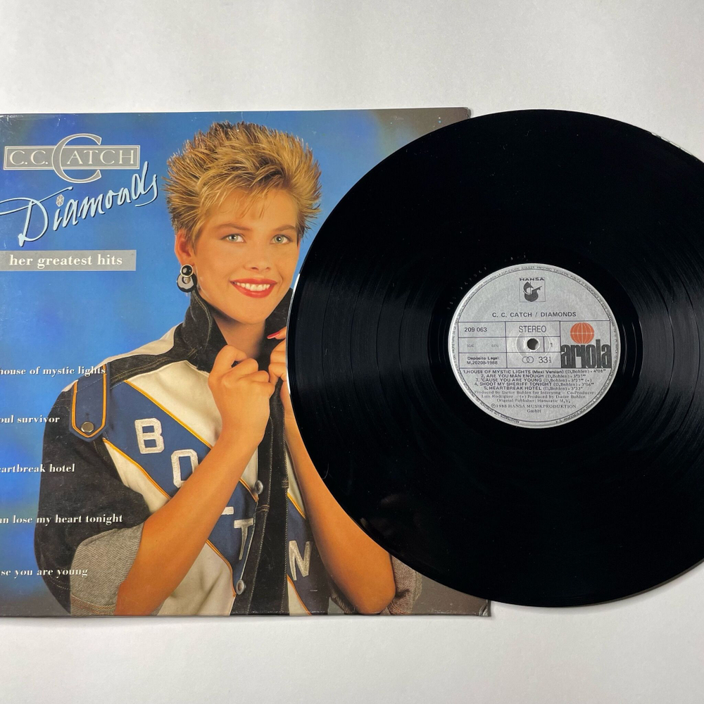 Винтажная виниловая пластинка LP C.C. Catch Diamonds Her Greatest Hits (Испания 1988) Heartbreak Hotel