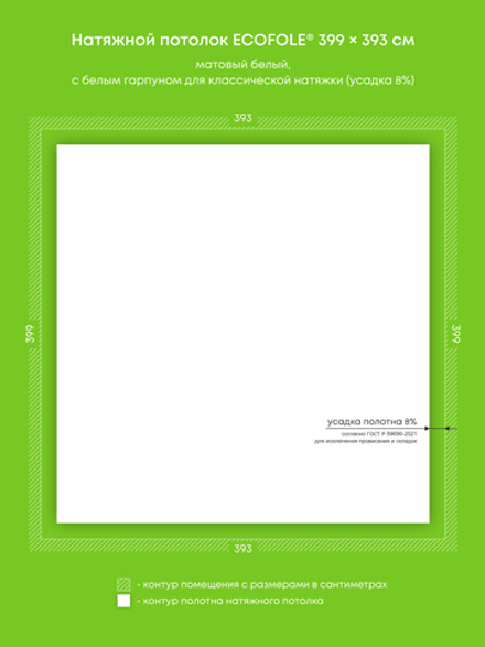 Натяжные потолки 15.7 м2, 10.9 м2, 8.2 м2