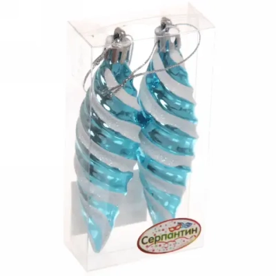 Ёлочные игрушки «Таинственное очарование» Сосульки 10 см (набор 2шт), голубой