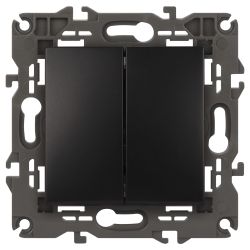 Выключатель ЭРА Elegance 14-1104-05 двойной 10АХ-250В IP20 антрацит