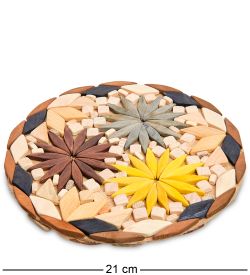 Народные промыслы ДР-502/5 Подставка под горячее, круглая «Мозайка» 20х20