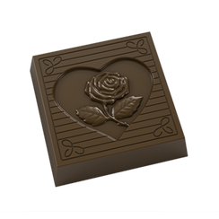 445| Форма для шоколадных изделий "Роза в сердце" (275*175мм)
