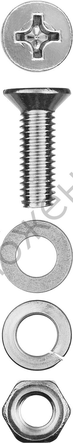 ЗУБР DIN 965 M6 x 20 мм, винт с гайкой и шайбами, 12 шт (303456-06-020)