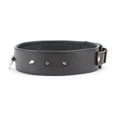 Коричневый кожаный ошейник увеличенного размера (Цвет: коричневый)