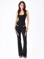 BLACK CUTOUT TROUSERS