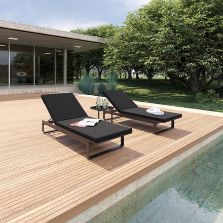 Шезлонг Ideal Patio ЛЕТТО черный - каркас карбон