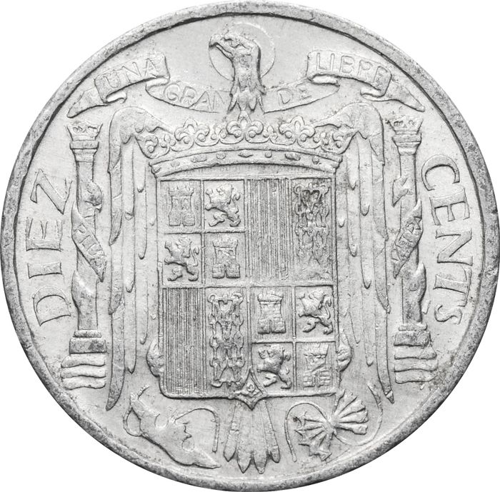 10 сентимо 1940-1953 Испания, Иберийский всадник