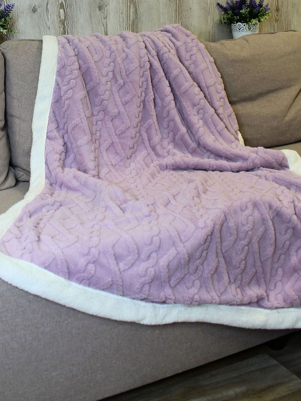 Плед 100х150см однотонный фиолетовый (Т0115-065)