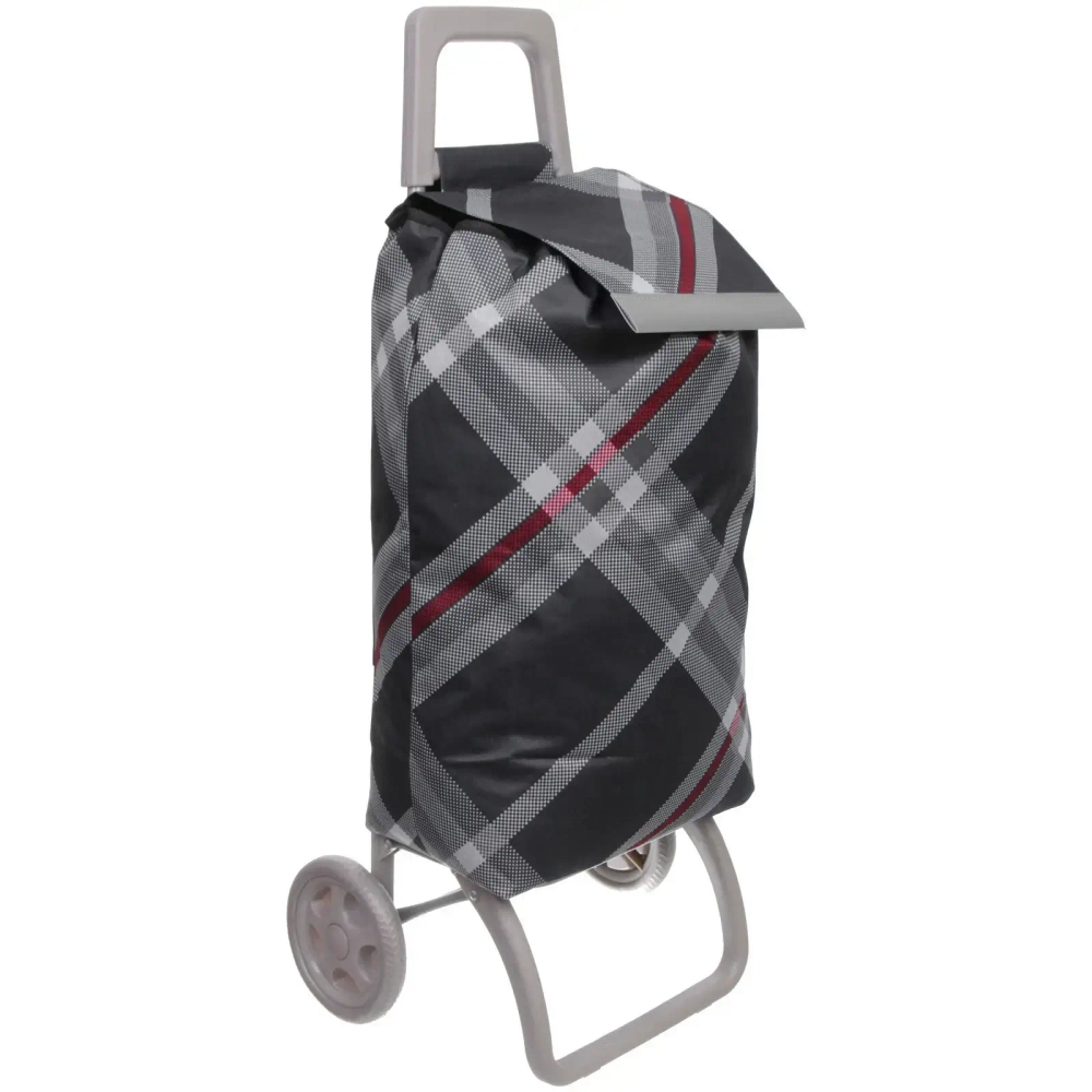 Тележка хозяйственная с сумкой (93*40*30см, колеса 15см,грузоподъемность до 40 кг) черная