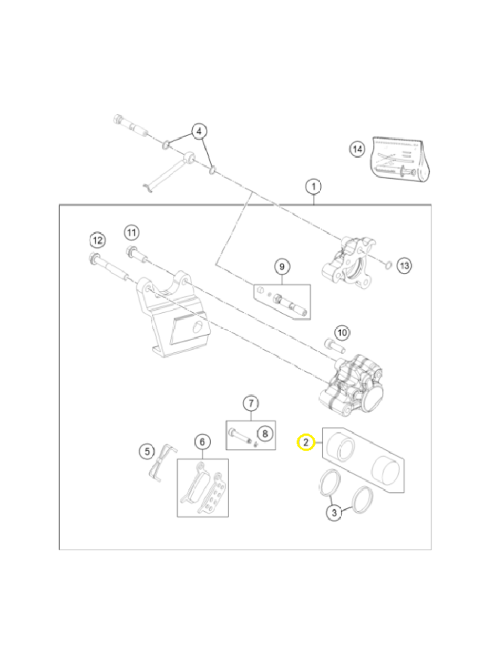 Поршень заднего тормозного суппорта KTM, HQV, GASGAS MC-50 к-кт
