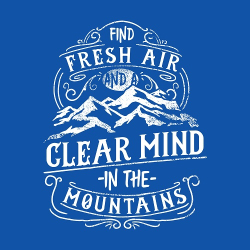 принт PewPewCat Find Fresh Air для синей футболки