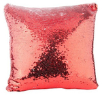 Чехол под печать для сувенирной подушки с Пайетками КВАДРАТ 40x40 см (Красный/Белый)