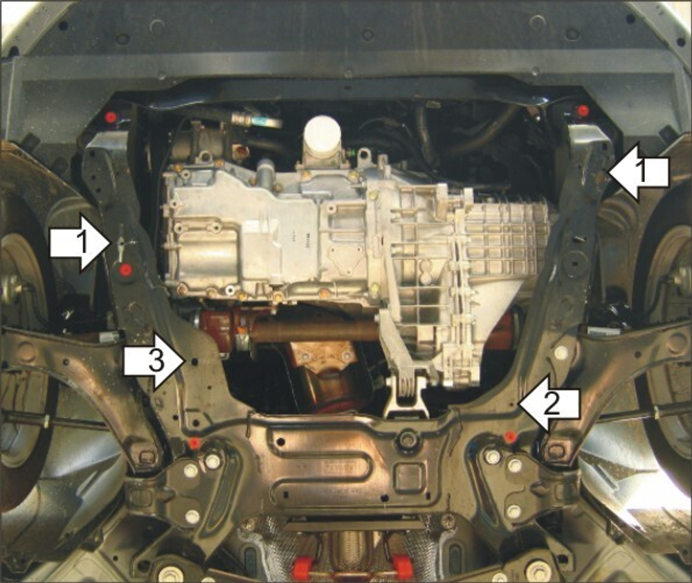 Защита картера Двигателя, КПП. 2 мм, Сталь. для Ford Mondeo 2007-2015 MOTODOR.00736