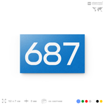Номер на дверь 687, табличка на дверь для офиса, квартиры, кабинета, аудитории, склада, голубая 120х70 мм, Айдентика Технолоджи