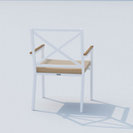 Обеденная группа Ideal Patio ТЕЛЛА  ФЕСТА  каркас белый, стол тик 180, ткань бежевая