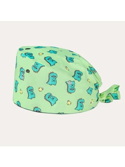 Шапочка медицинская, принт "Динозаврик", зеленый