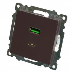 Розетка 2хUSB type A и C без рамки Stekker Катрин 50057