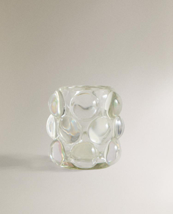 ZARA HOME ПОДСВЕЧНИК С ДЕТАЛЯМИ СФЕРИЧЕСКОЙ ФОРМЫ, ПРОЗРАЧНЫЙ