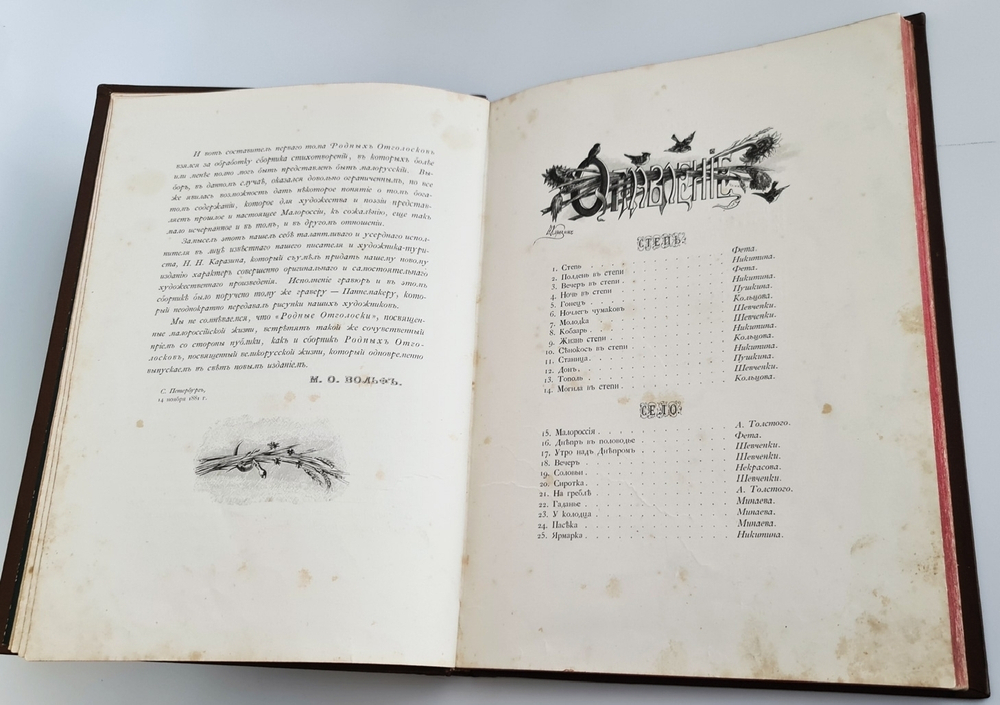 "Родные отголоски. Малорусская жизнь и природа. Сборник стихотворений" 1881 г  - книга в подарок