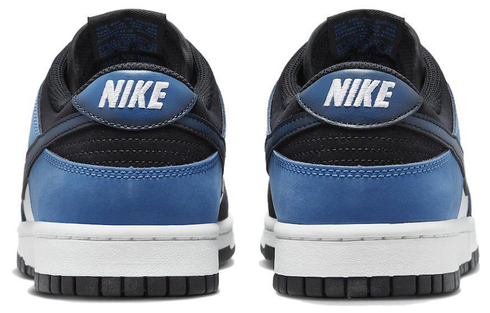 Nike Dunk Low "Industrial Blue" Skid-Resistant Low Panel Shoes Black and White Blue