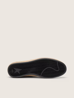 Ball Star with black leather star and green leather heel