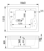Акриловая ванна Gemy G9052 II K R
