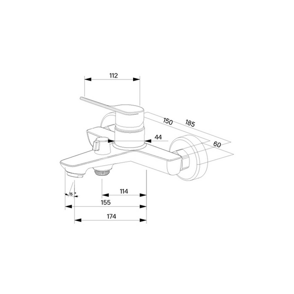 Смеситель для  ванны  35к Milardo ENJSB00M02 "Enjoy" с душ. аксессуарами  ХРОМ