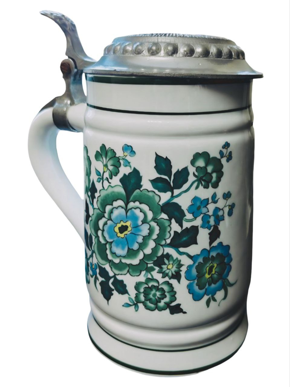 Кружка пивная (керамика с оловянной крышкой) Германия