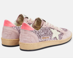 Кеды Golden Goose Ball Star glitter suede sneakers pink