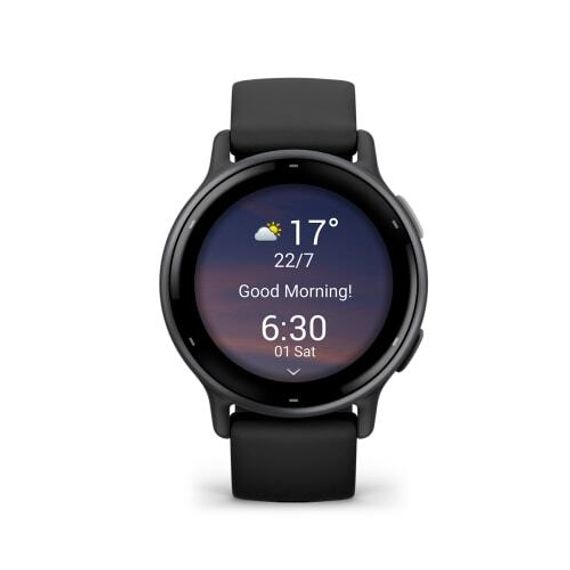 Умные часы Garmin Vivoactive 5 черные с серым безелем и силиконовым ремешком▪