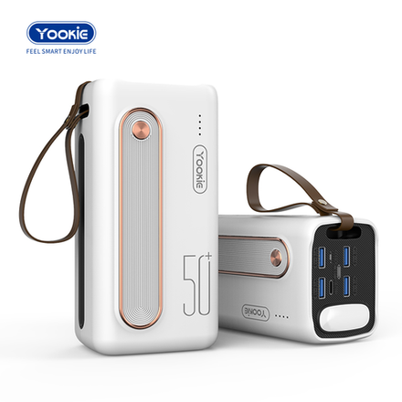 Power Bank YOOKIE YO5 4 Ports Fast Charging With Flashlight (50000mah)