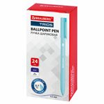 Ручка шариковая BRAUBERG TRIOS BLUE, СИНЯЯ, трехгранная, корпус голубой, игольчатый узел 0,7 мм, линия 0,5 мм, 144158