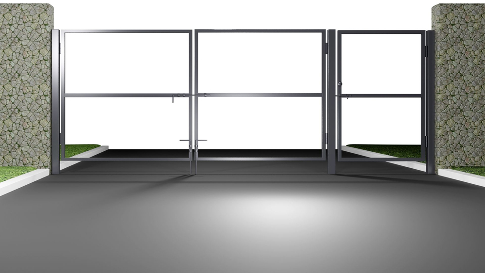 Входная группа (Ворота 3,0х1,5м распашные + калитка 1,0х1,5м), цвет зеленый (только каркас).