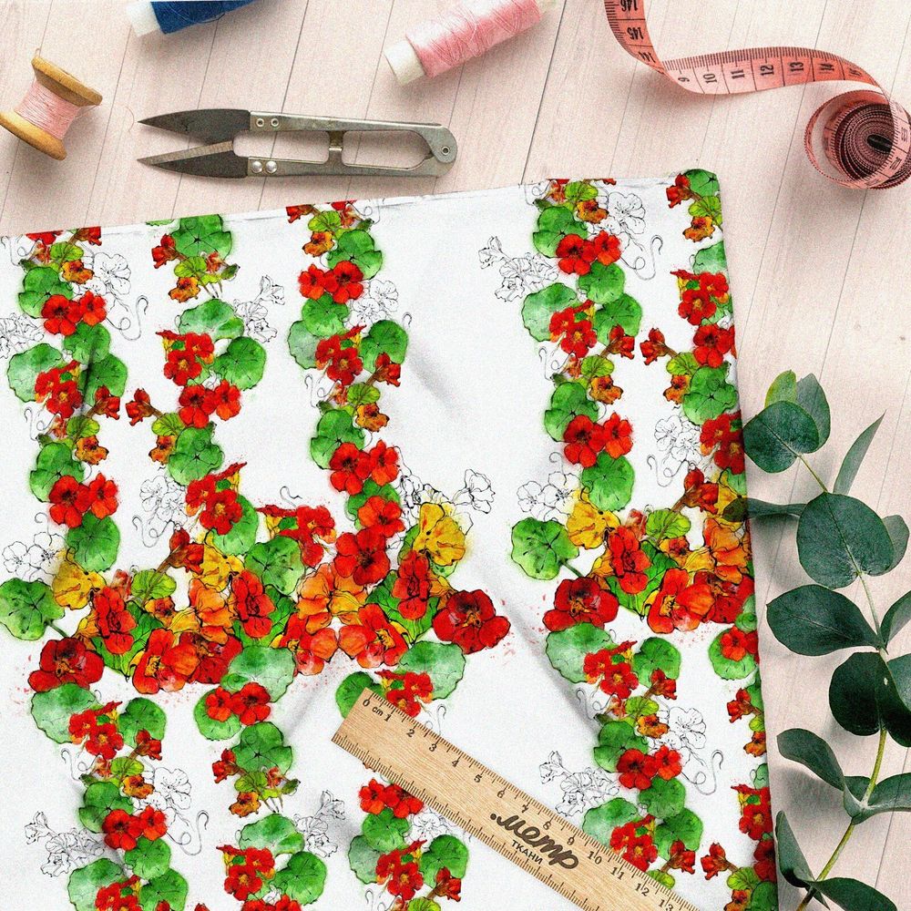 Ткань штапель переплетение цветов