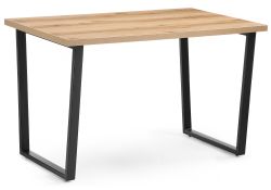 Стол Лота Лофт 120х74х75 25 мм дуб делано светлый / матовый черный