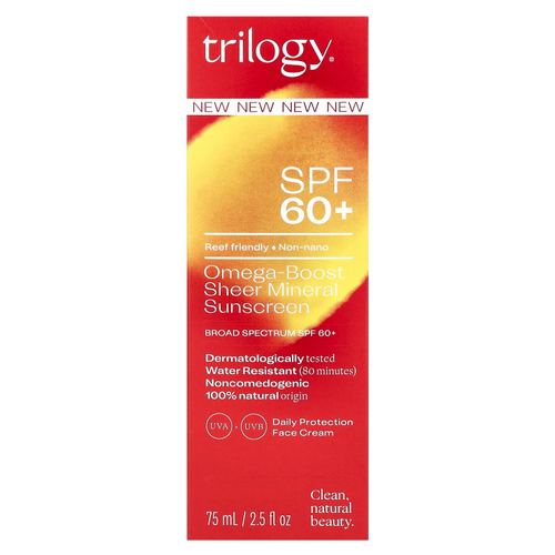 Trilogy, Omega-Boost, солнцезащитное средство с минералами, SPF 60+, 75 мл (2,5 жидк. унции)