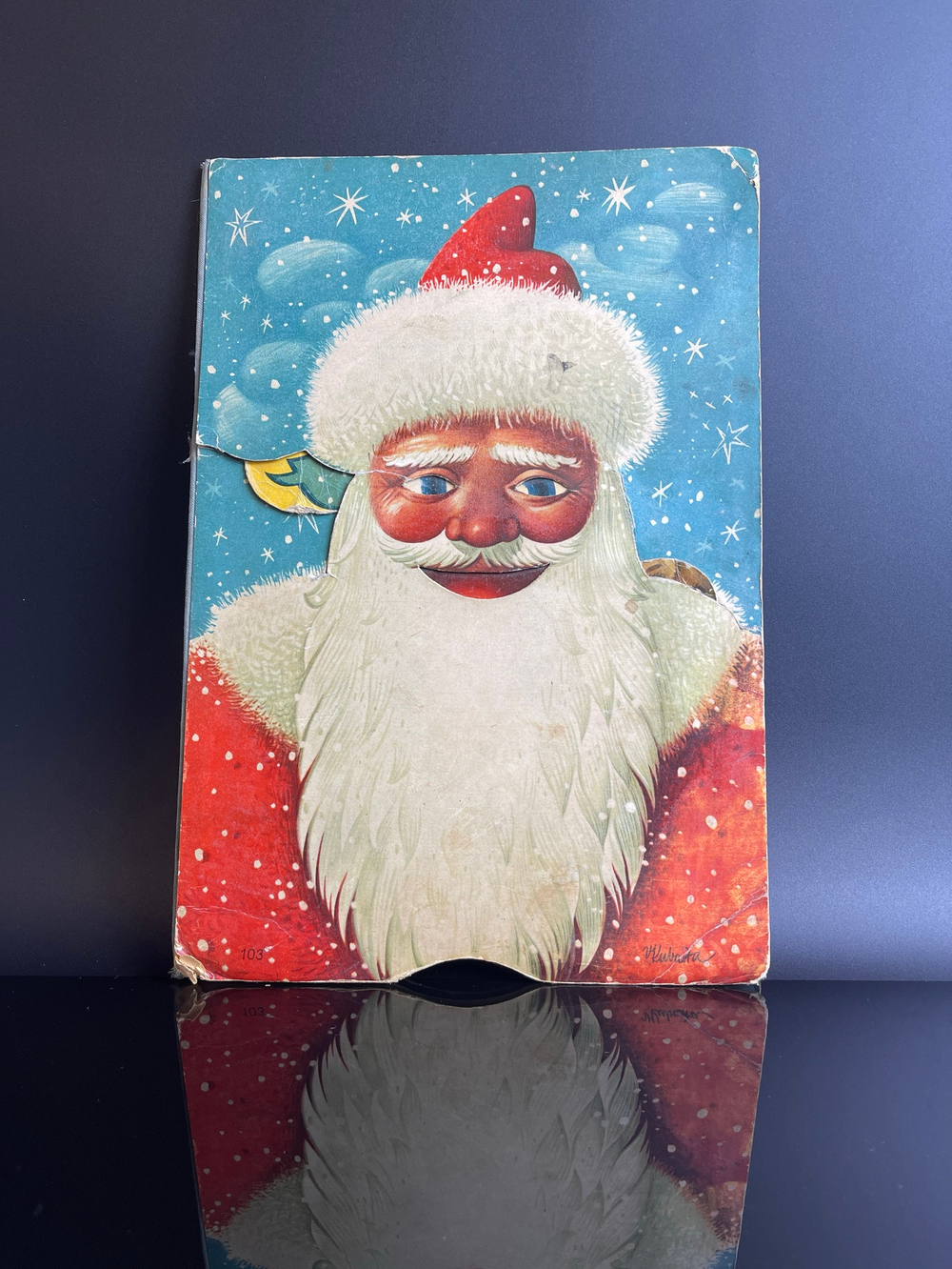 Книжка объемная картинка. Рождество, Новый Год Father Christmas pop-up book, Войтех Кубашта 1950е ,made in Czechoslovakia
