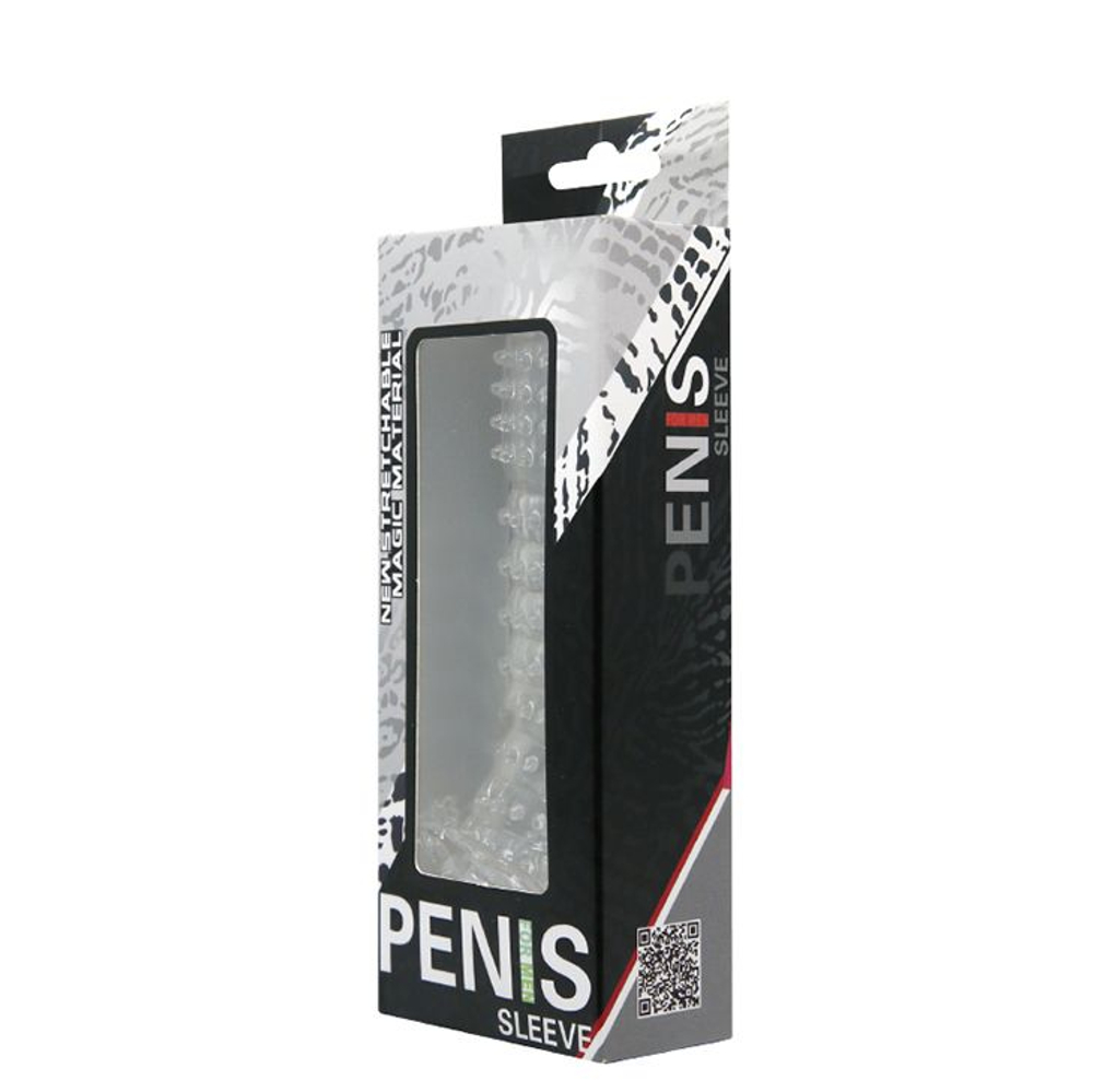 Прозрачная насадка на фаллос с закрытой головкой Penis Sleeve - 13,5 см.