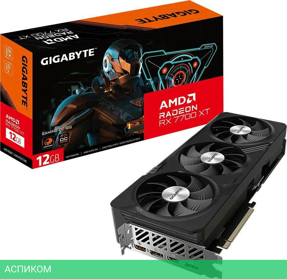 Видеокарта GigaByte Radeon RX7700XT Gaming OC 12GB GDDR6 (GV-R77XTGAMING OC-12GD)