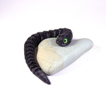 Гибкая игрушка-антистресс, змея с глазами,3D печать, 27 см., черная